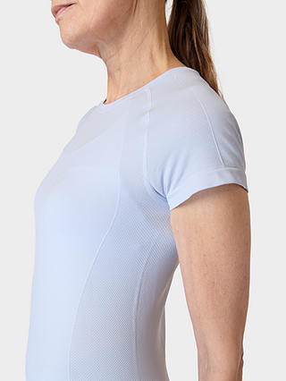Sweaty Betty Athlete Seamless Workout T-Shirt, Salt Blue