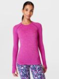 Sweaty Betty Athlete Seamless Workout Long Sleeve Top, Magenta Camelia Pink