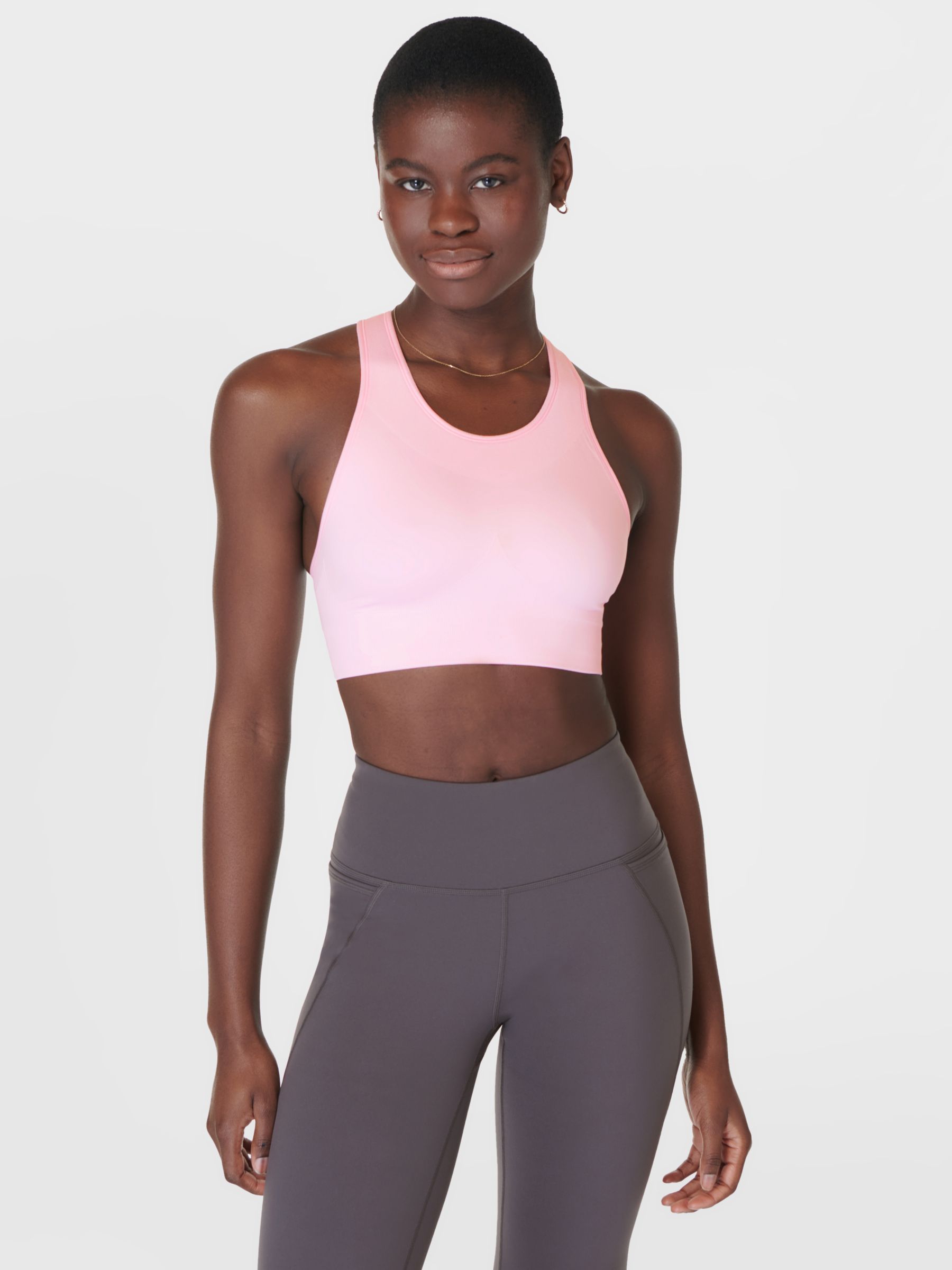 Wolf & Whistle Pink Marble Twist Front Sports Bra – Playful