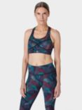 Sweaty Betty Power Medium Impact Sports Bra, Grey Gradient Shapes