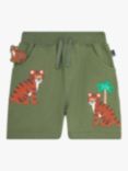 JoJo Maman Bébé Baby Tiger Applique Pocket Drawstring Shorts, Khaki