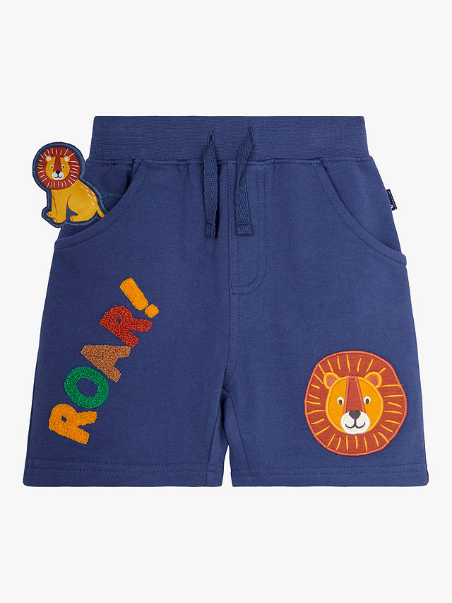 JoJo Maman Bébé Kids' Lion Pocket Shorts, Indigo/Multi
