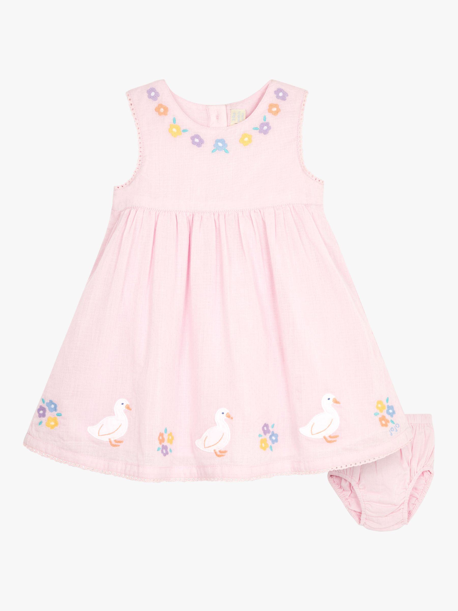 Buy JoJo Maman Bébé Baby Duck Floral Embroidered Dress, Pink Online at johnlewis.com