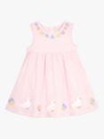 JoJo Maman Bébé Baby Duck Floral Embroidered Dress, Pink