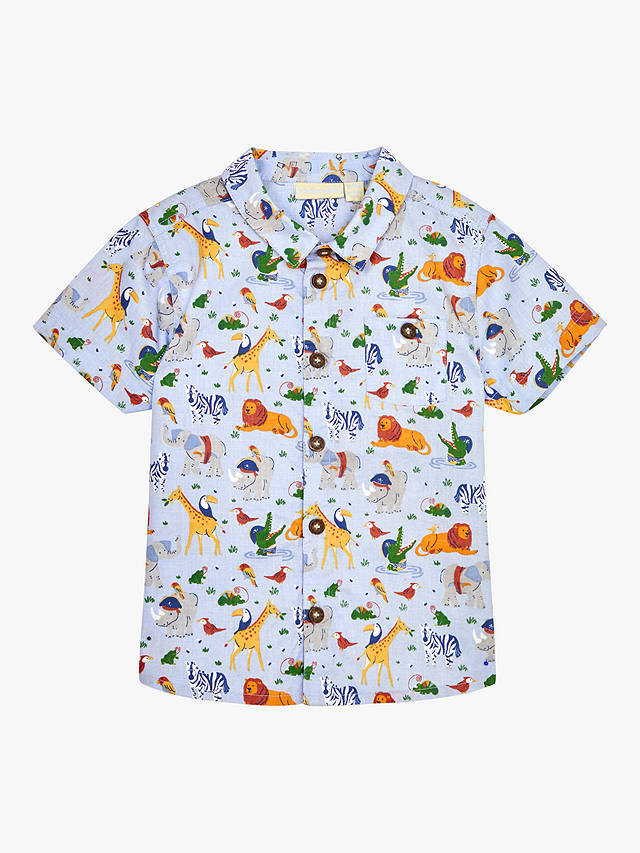 JoJo Maman Bébé Baby Safari Pirates Shirt, Blue