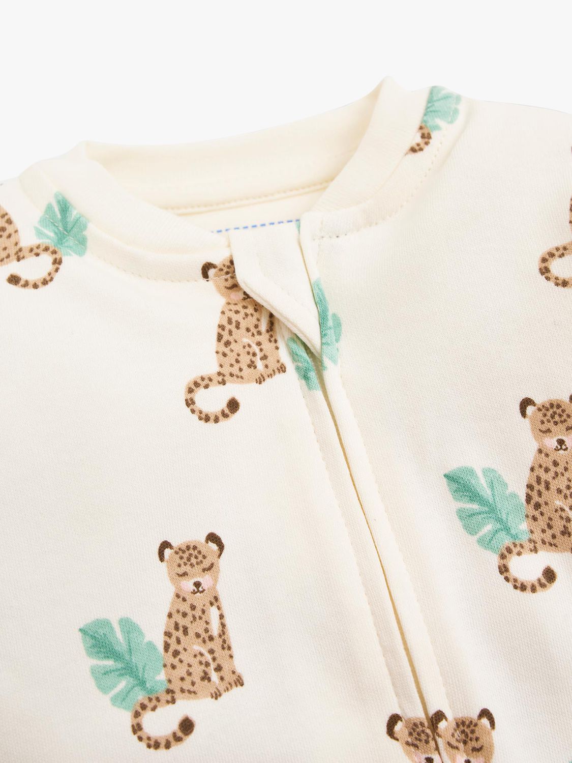 Buy JoJo Maman Bébé Baby Leopard Sleepsuit, Ecru Online at johnlewis.com