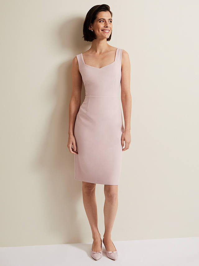Phase Eight Daisy Textured Bodice Dress, Pale Pink