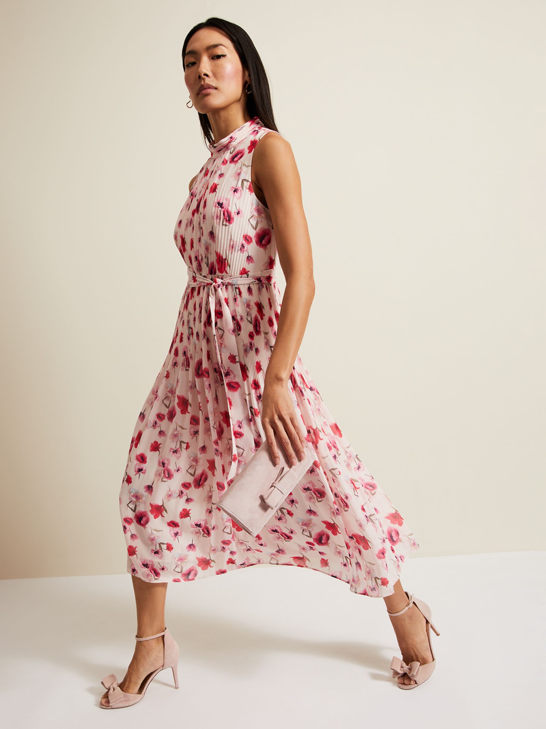 Buy Phase Eight Tillie Floral Pleated Midi Dress, Multi Online at johnlewis.com