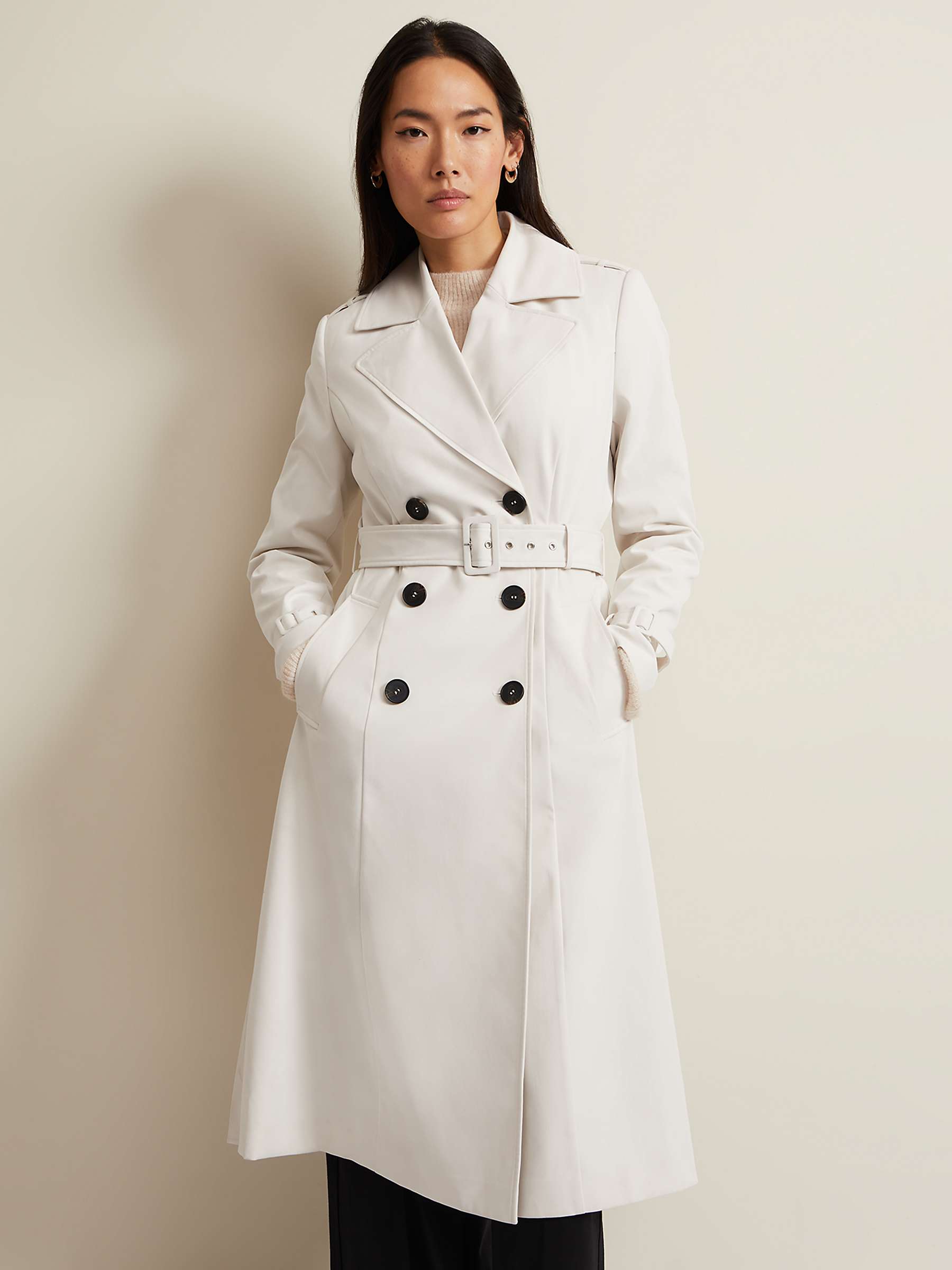 Buy Phase Eight Eleanor Pleated Back Trench Coat, Ivory Online at johnlewis.com