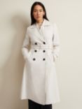 Phase Eight Eleanor Pleated Back Trench Coat, Ivory