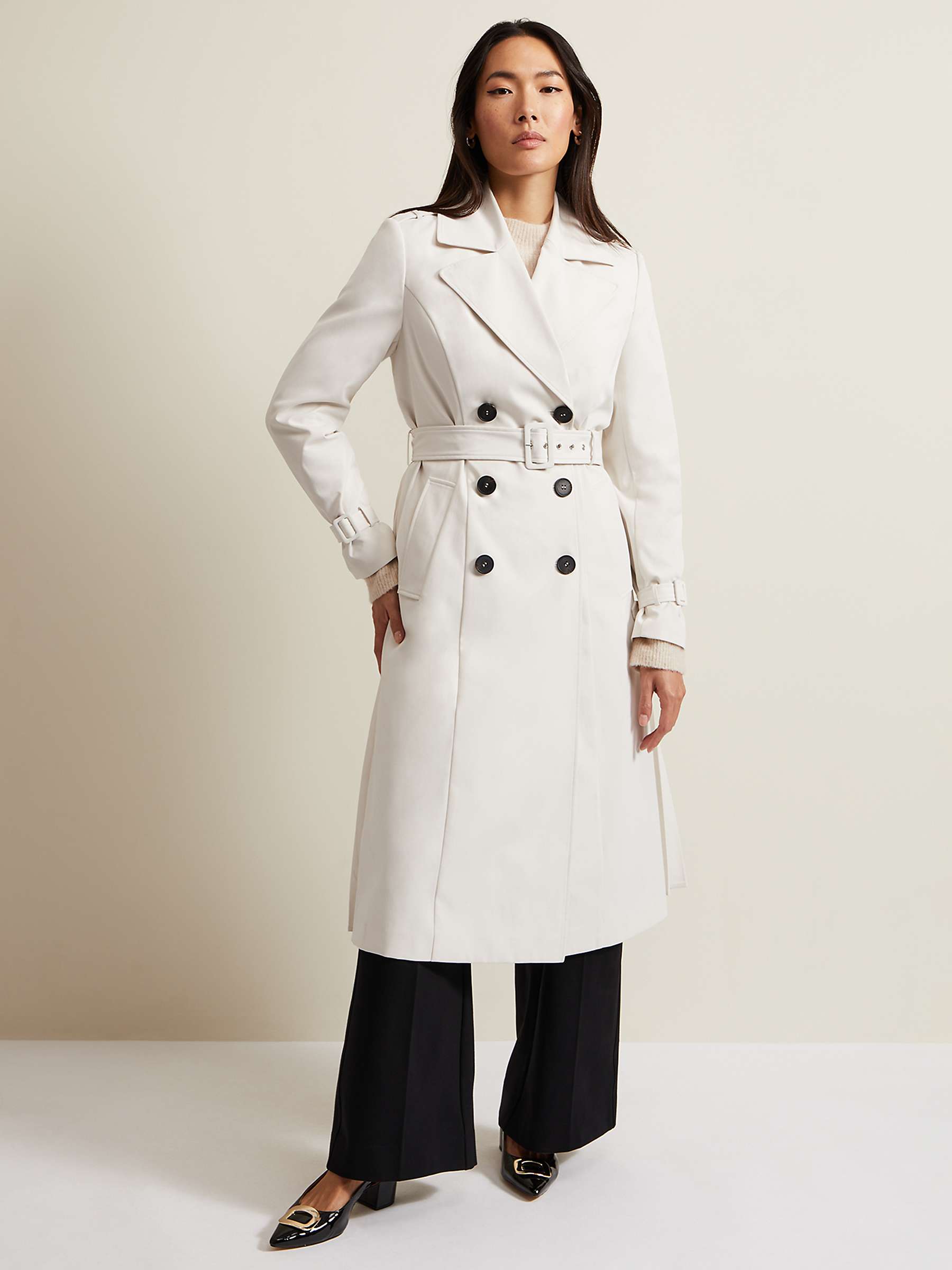 Buy Phase Eight Eleanor Pleated Back Trench Coat, Ivory Online at johnlewis.com