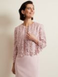 Phase Eight Daisy Textured Floral Jacket, Pale Pink