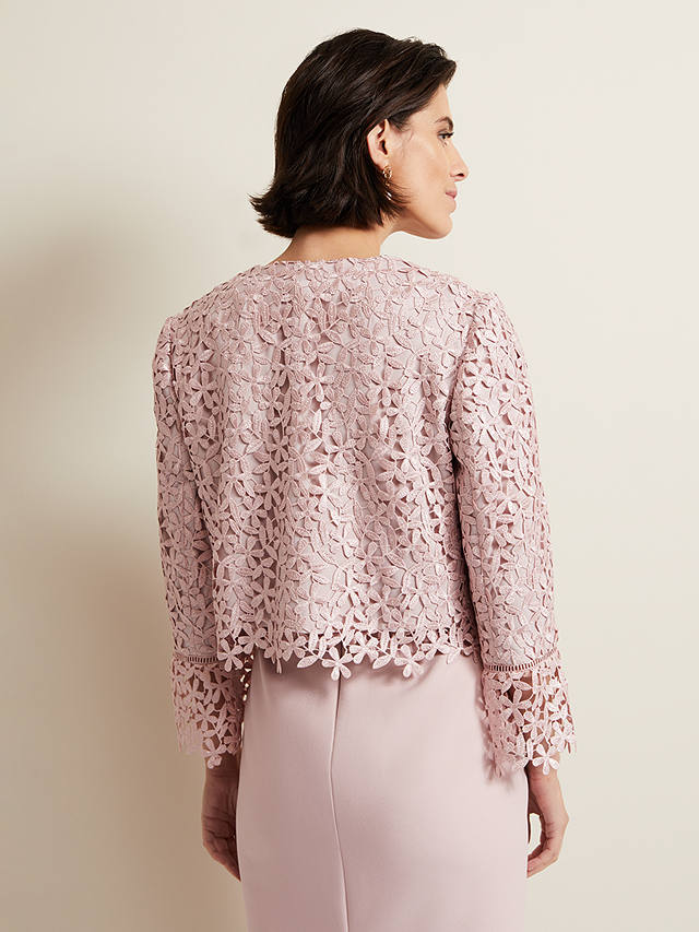 Phase Eight Daisy Textured Floral Jacket, Pale Pink, Pale Pink
