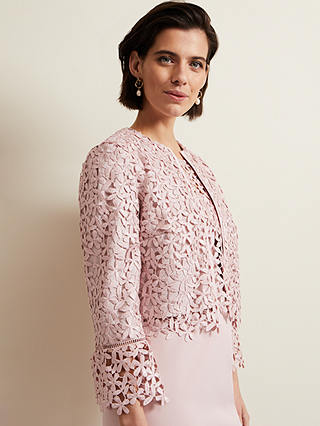 Phase Eight Daisy Textured Floral Jacket, Pale Pink, Pale Pink