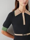 L.K.Bennett Rosey Colour Block Knitted Midi Dresss, Black/Multi