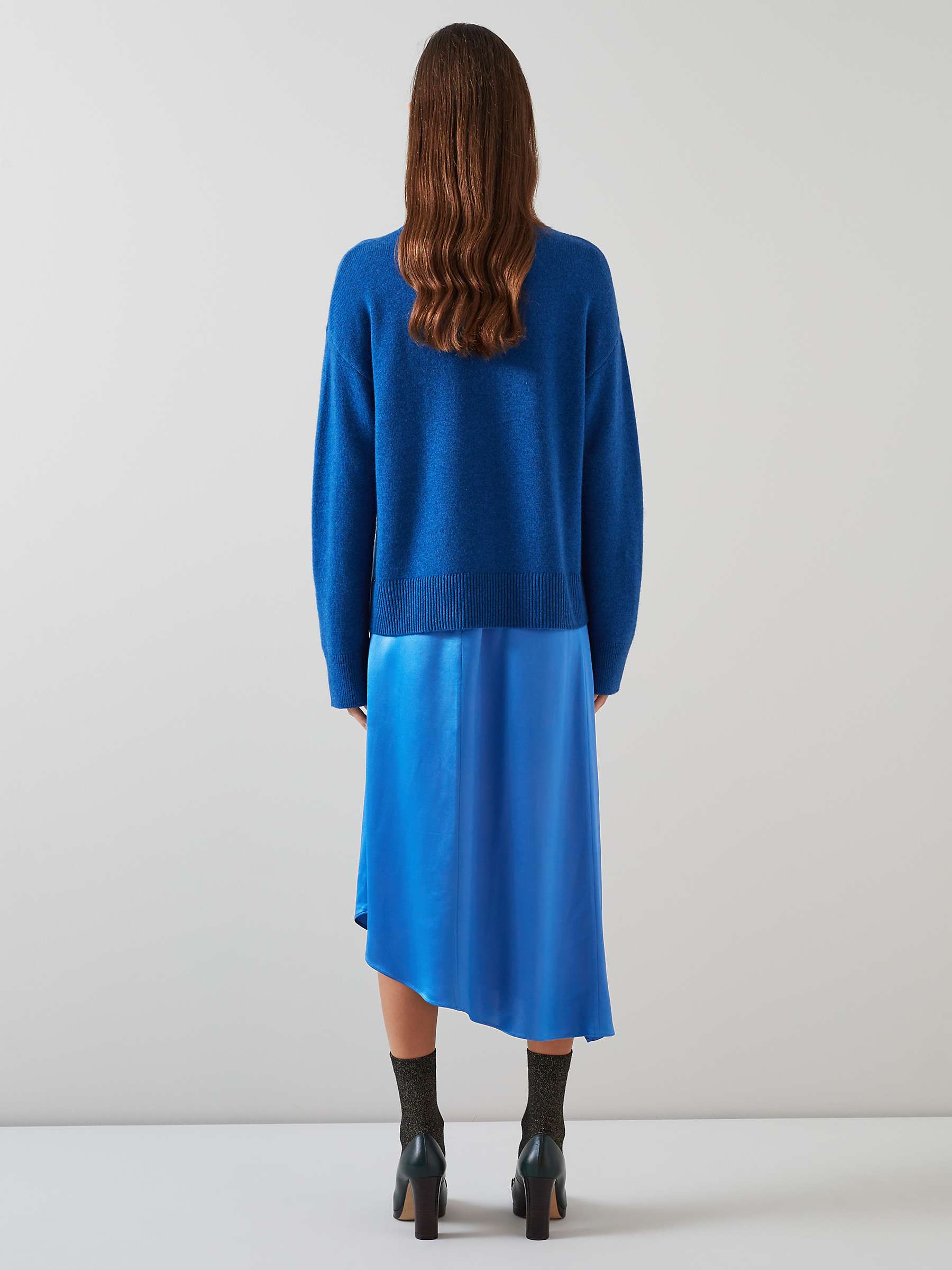 Buy L.K.Bennett Zoe Wool Blend Knitted Top, Blue Online at johnlewis.com