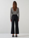 L.K.Bennett Soni Cropped Bootleg Trousers, Black