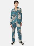 Jigsaw Corgi Print Pyjamas, Blue/Multi