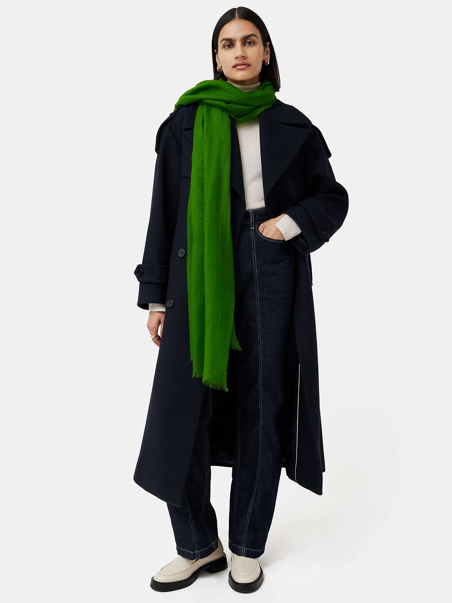 Buy Jigsaw Pure Cashmere Scarf, Green Online at johnlewis.com