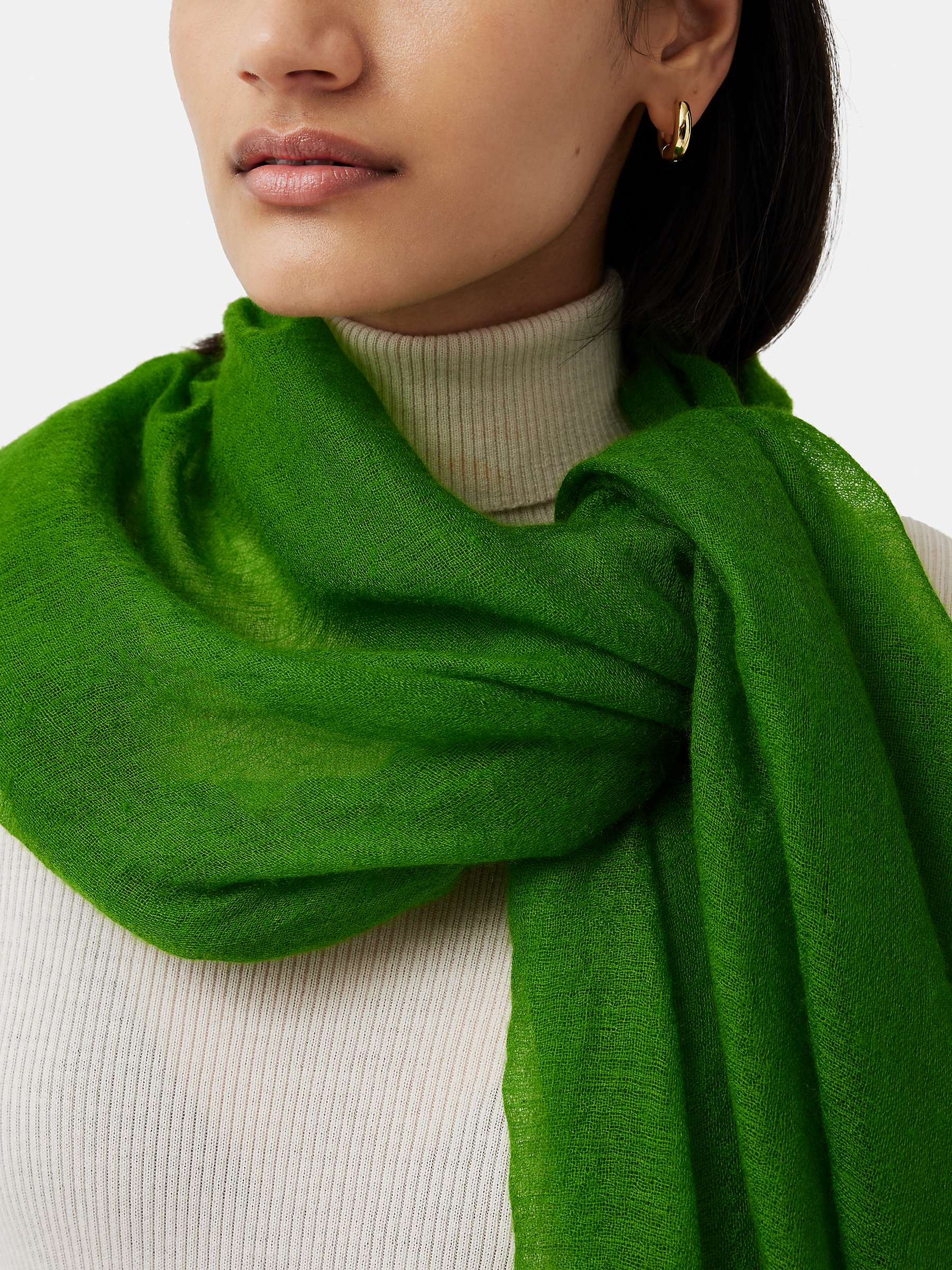 Buy Jigsaw Pure Cashmere Scarf, Green Online at johnlewis.com