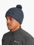 Montane Nev Merino Wool Blend Cable Knit Bobble Hat, Eclipse Blue