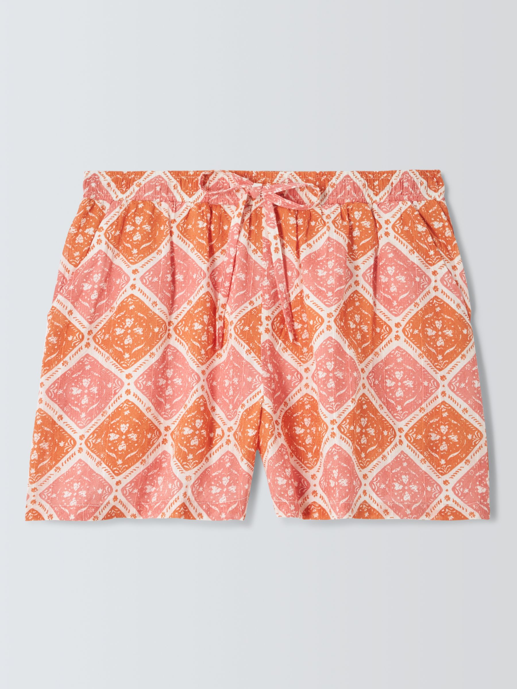 Buy AND/OR Mosaic Tile Pyjama Shorts, Pink/Multi Online at johnlewis.com