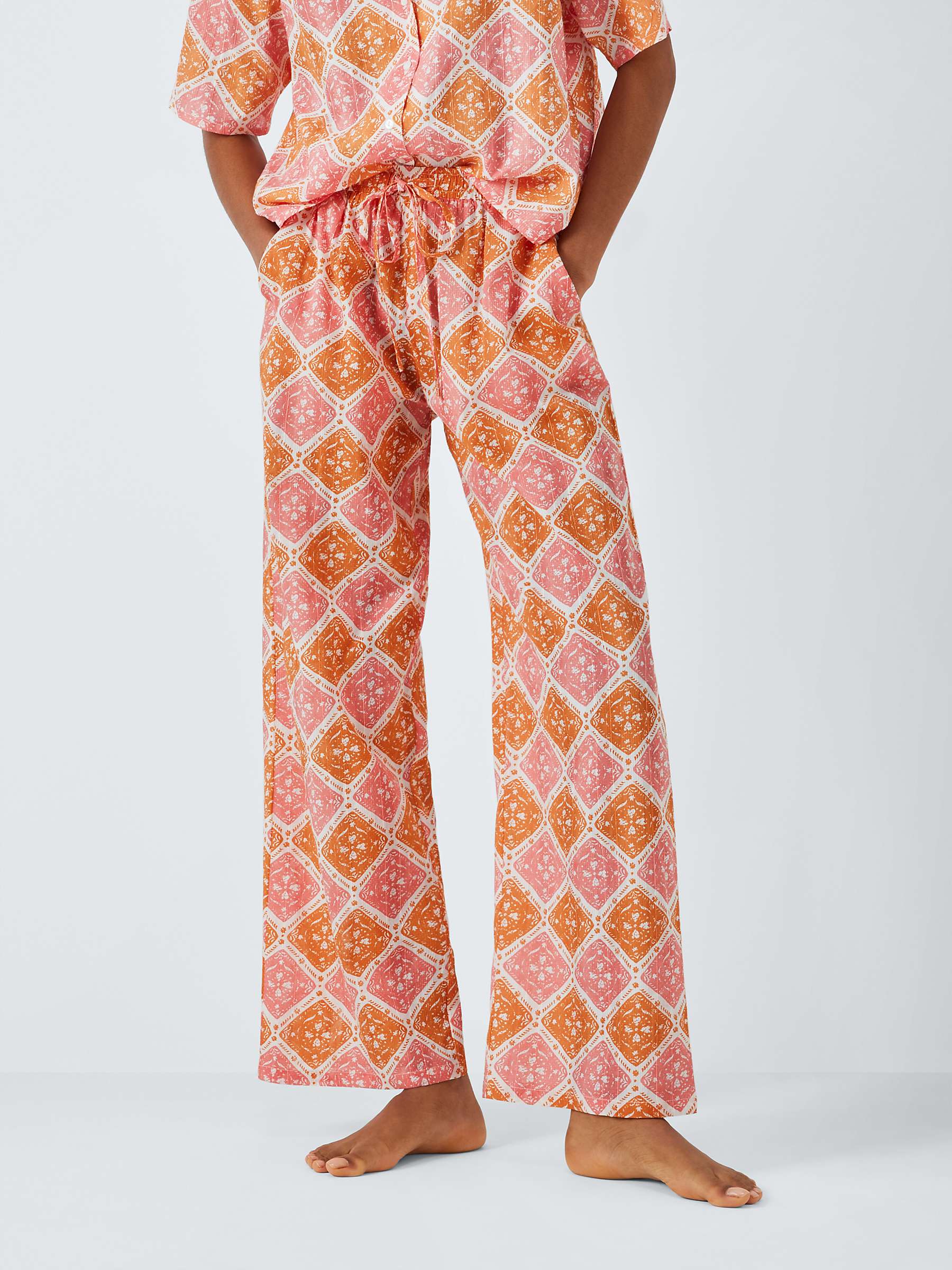 Buy AND/OR Mosaic Tile Pyjama Bottoms, Pink/Multi Online at johnlewis.com