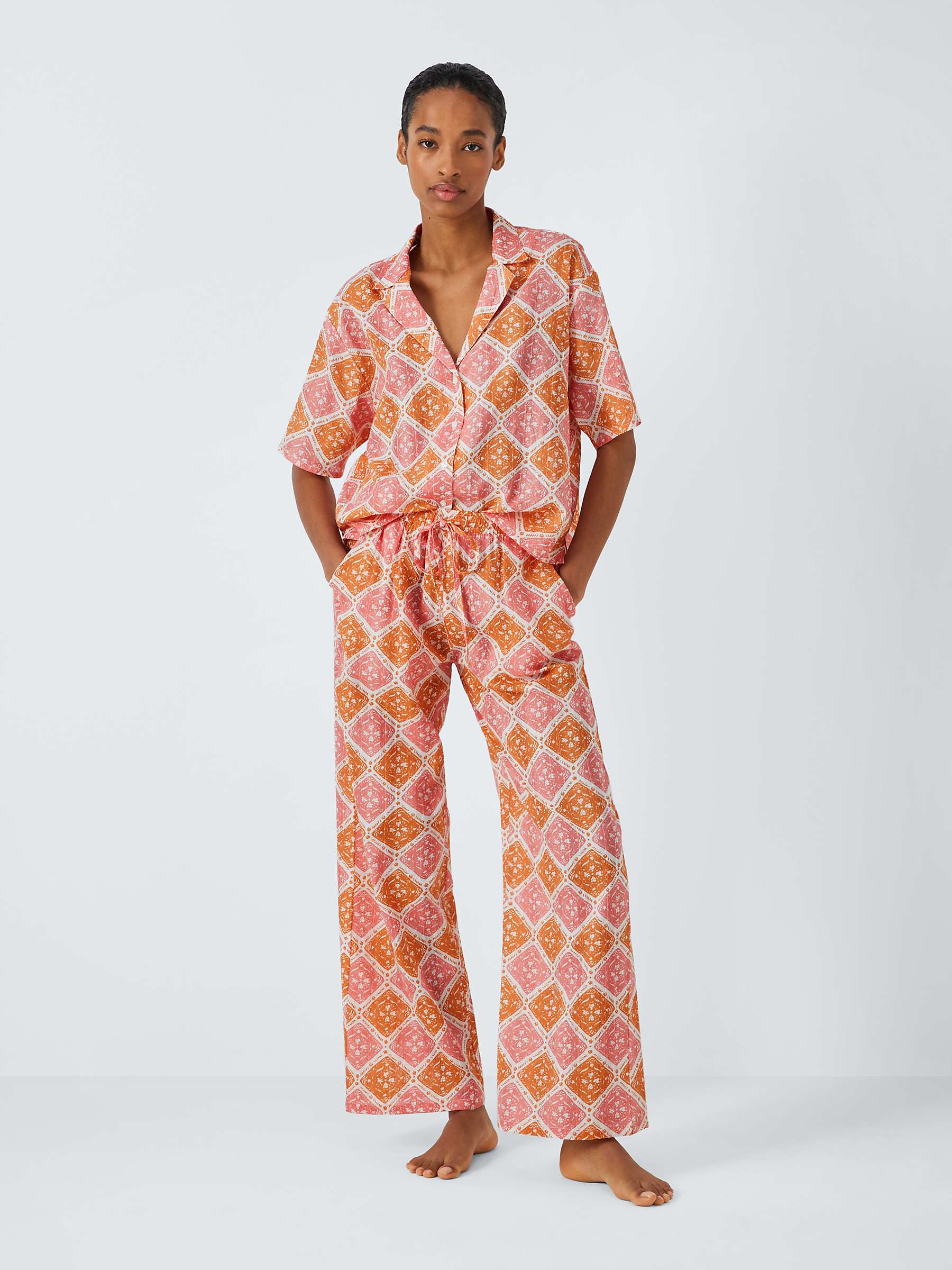 Buy AND/OR Mosaic Tile Pyjama Bottoms, Pink/Multi Online at johnlewis.com