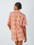 John Lewis Mosaic Tile Pyjama Shirt, Pink/Multi