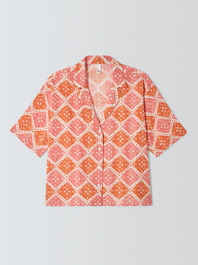 AND/OR Mosaic Tile Pyjama Shirt, Pink/Multi