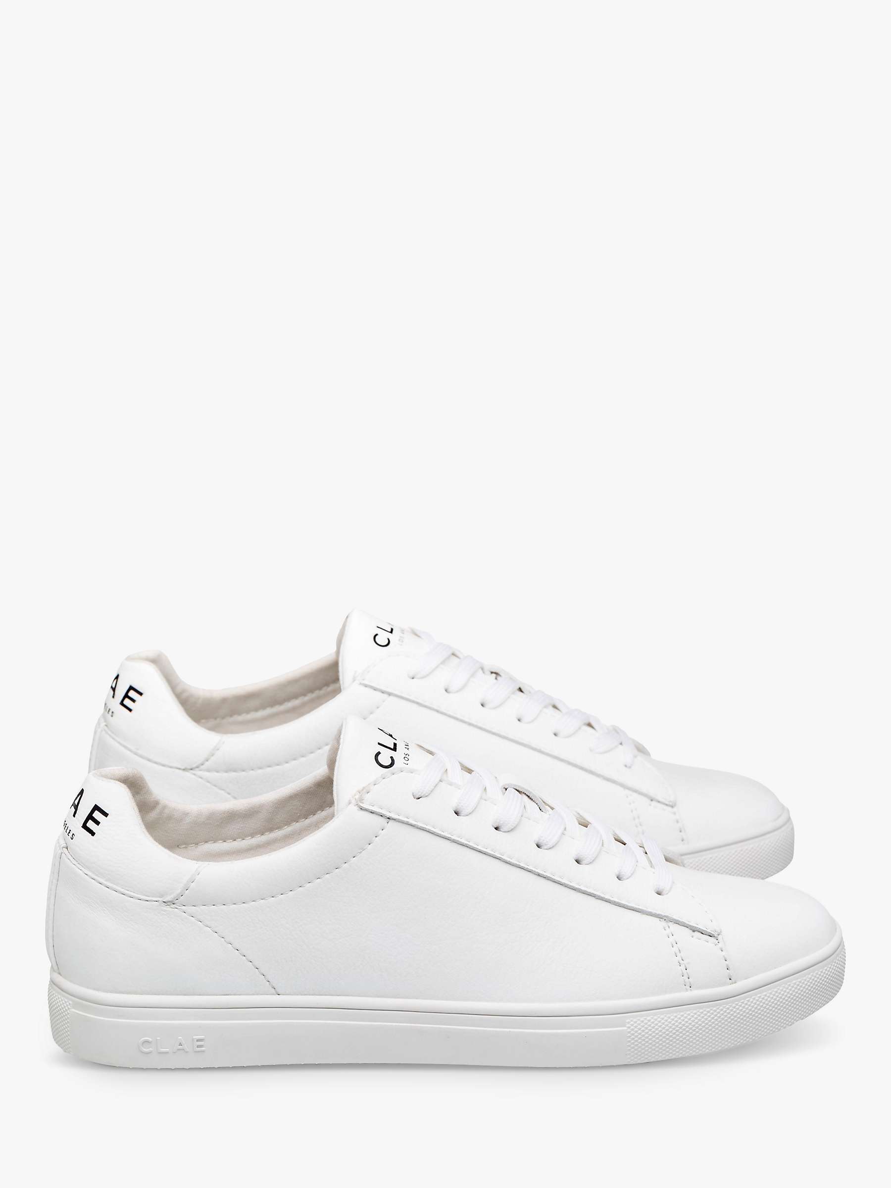 CLAE Bradley Essentials Leather Trainers, White at John Lewis & Partners