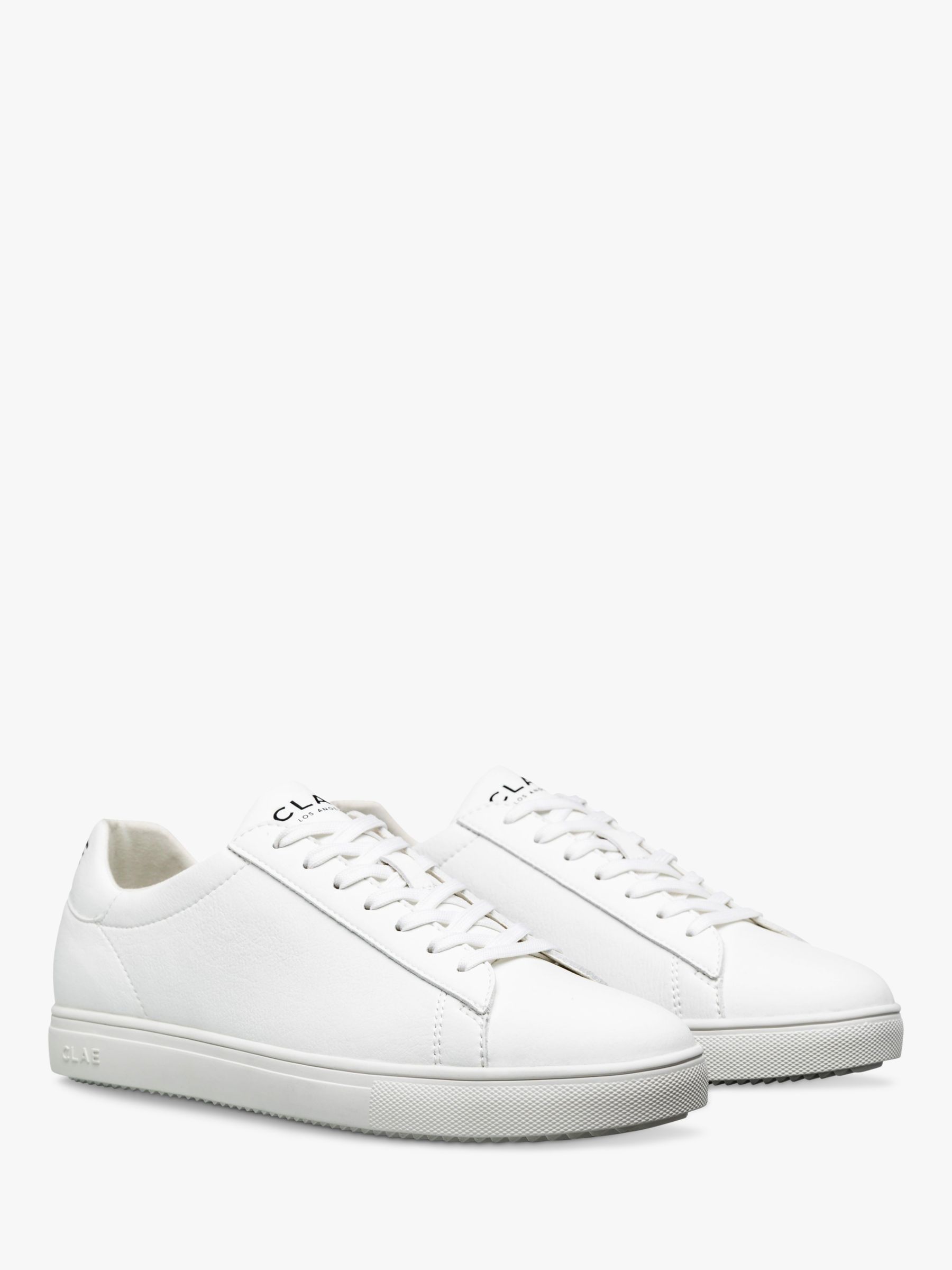 CLAE Bradley Essentials Leather Trainers, White at John Lewis & Partners