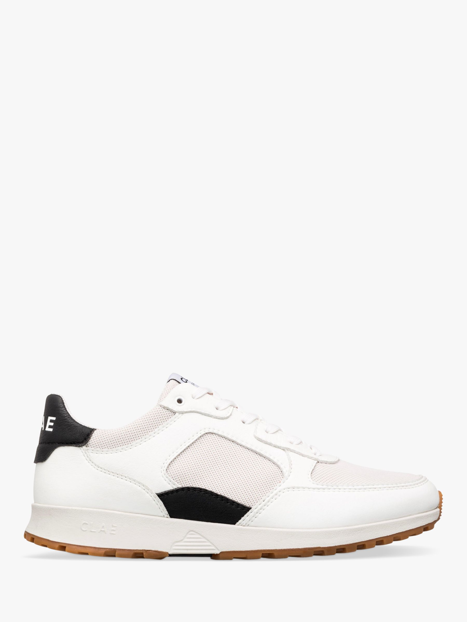 CLAE Joshua Accent Vegan Lace Up Trainers, White/Black