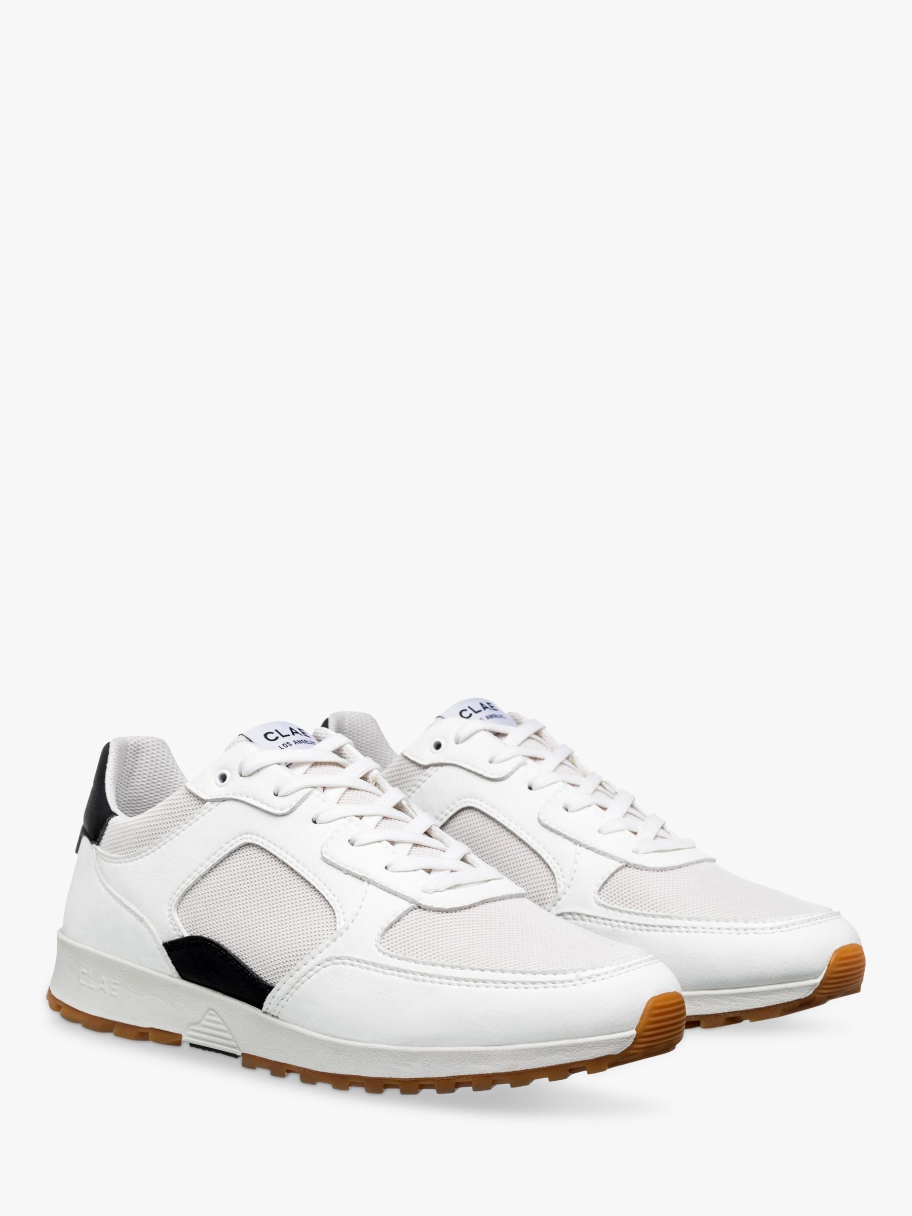 Buy CLAE Joshua Accent Vegan Lace Up Trainers, White/Black Online at johnlewis.com