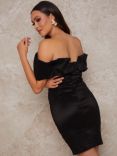 Chi Chi London Bardot Bodycon Dress, Black