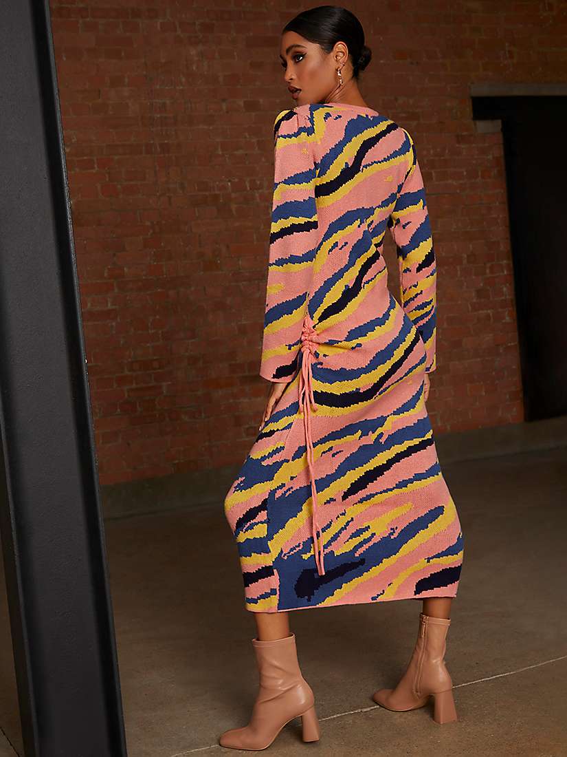 Buy Chi Chi London Abstract Knit Midi Dress, Multi Online at johnlewis.com