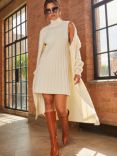 Chi Chi London All-Over Knit Mini Dress, Cream