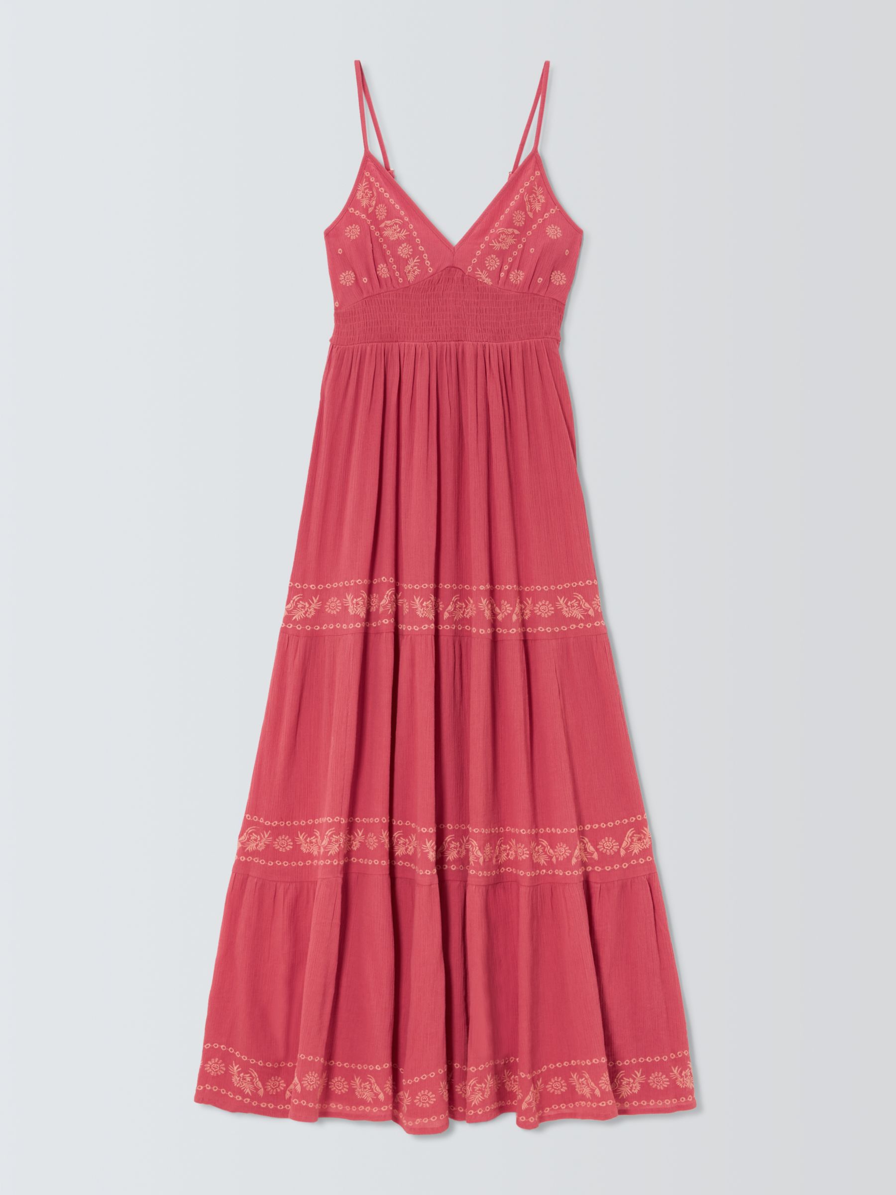 AND/OR Tropic Embroidered Maxi Dress, Pink, S