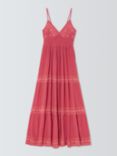 John Lewis Tropic Embroidered Maxi Dress, Pink