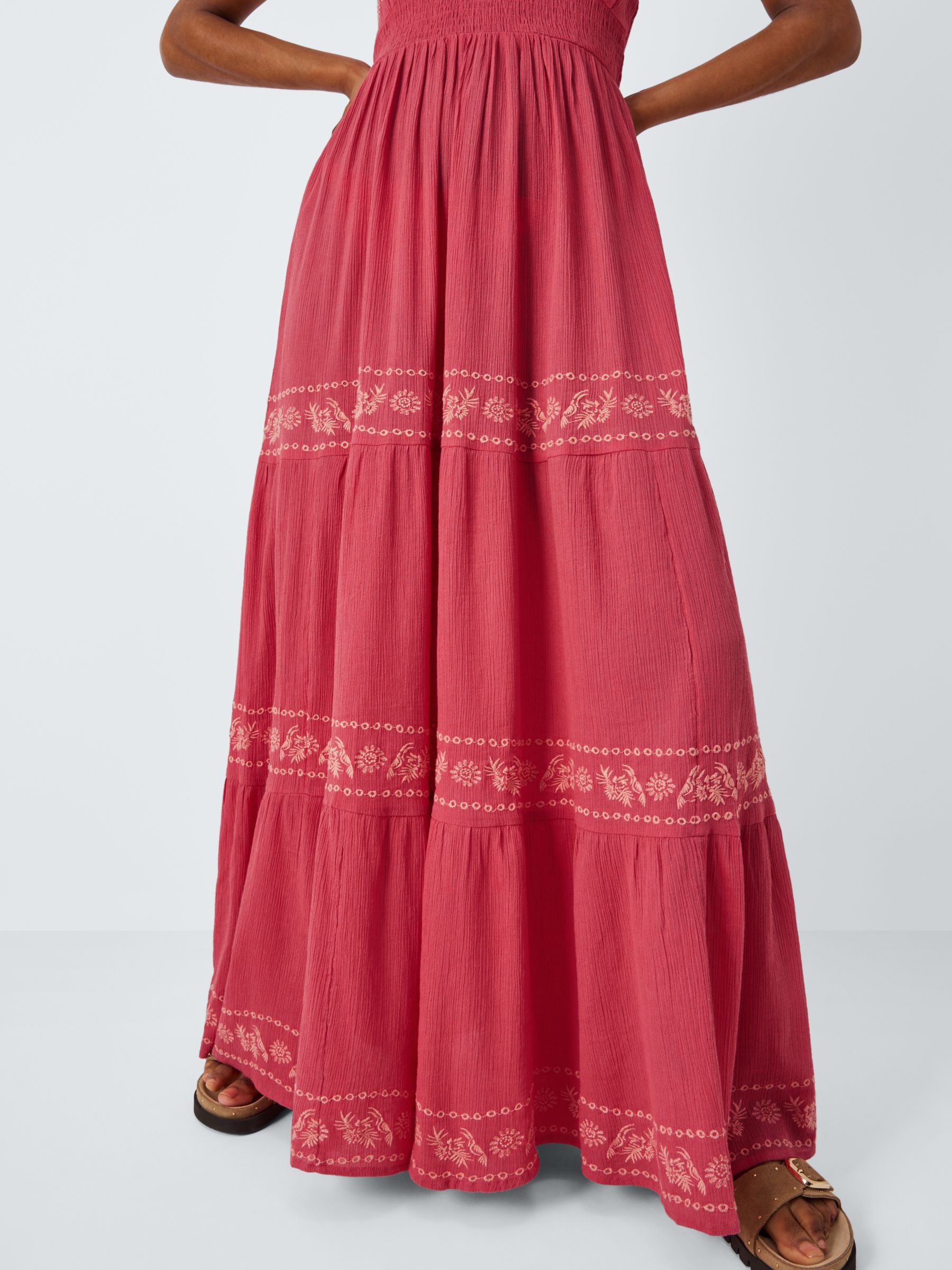 AND/OR Tropic Embroidered Maxi Dress, Pink, S