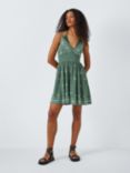 AND/OR Tropics Embroidered Mini Beach Dress, Green