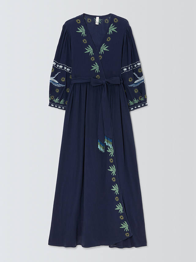 AND/OR Botanical Crane Beach Dress, Blue
