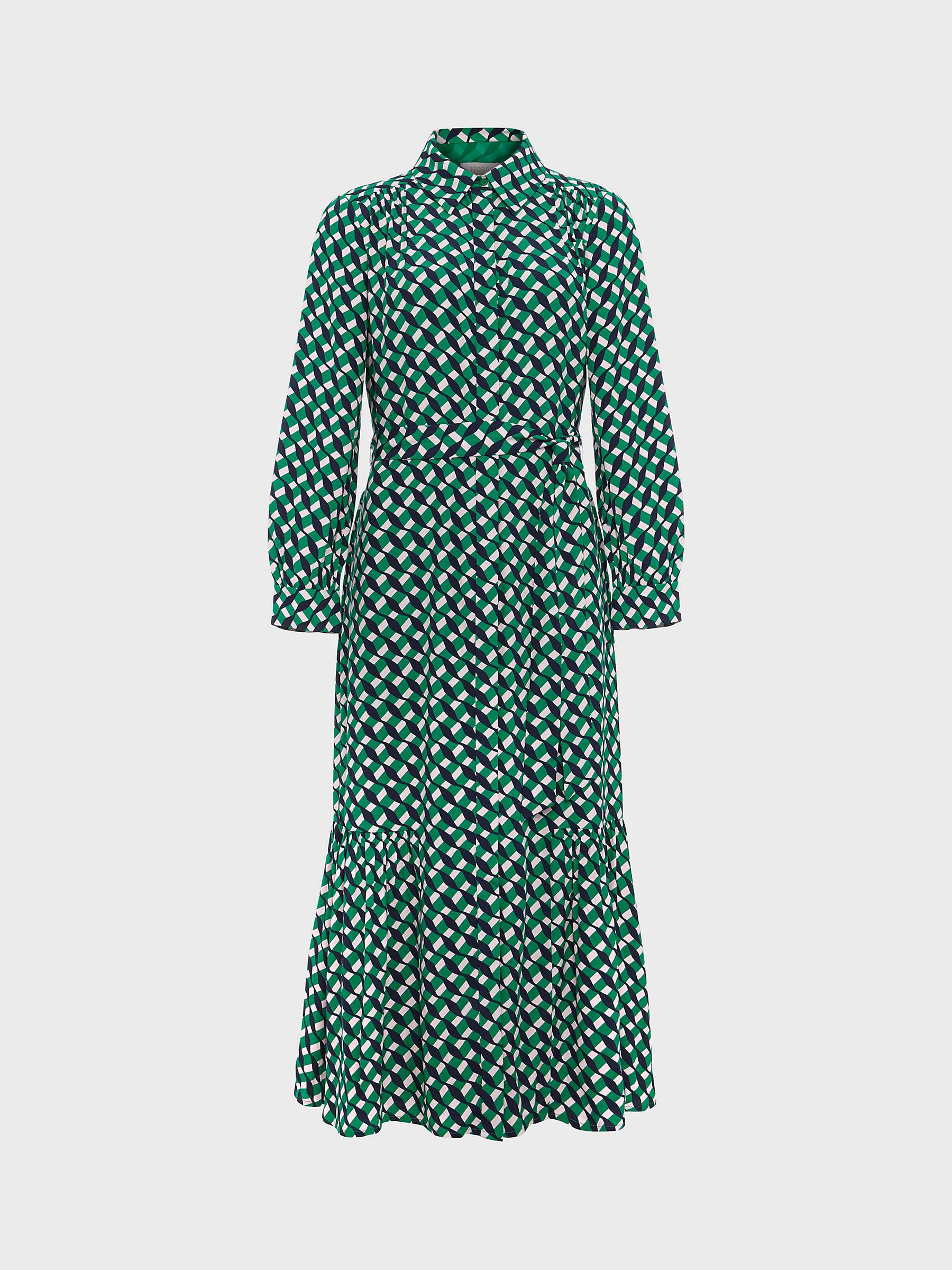 Buy Hobbs Emberly Shirt Midi Dress, Green/Multi Online at johnlewis.com