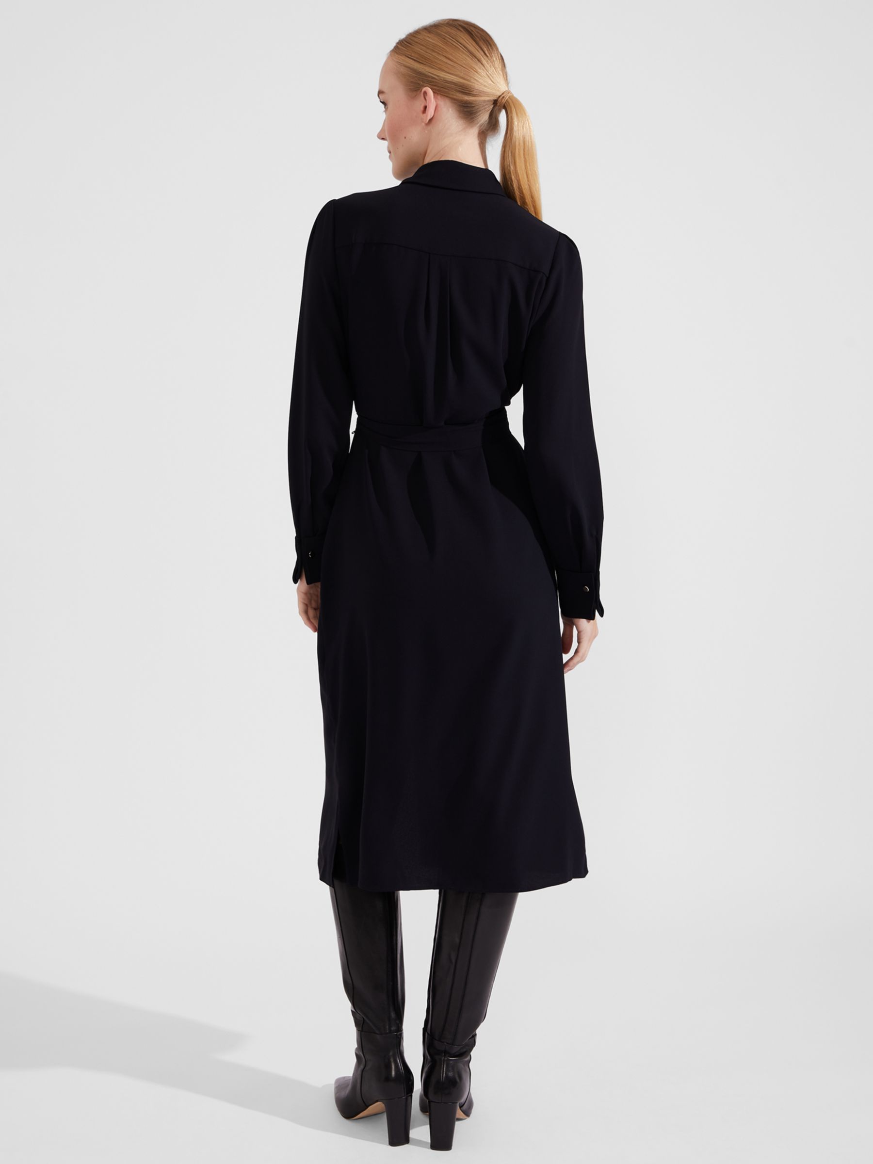 Hobbs Verity Midi Shirt Dress, Navy, 10