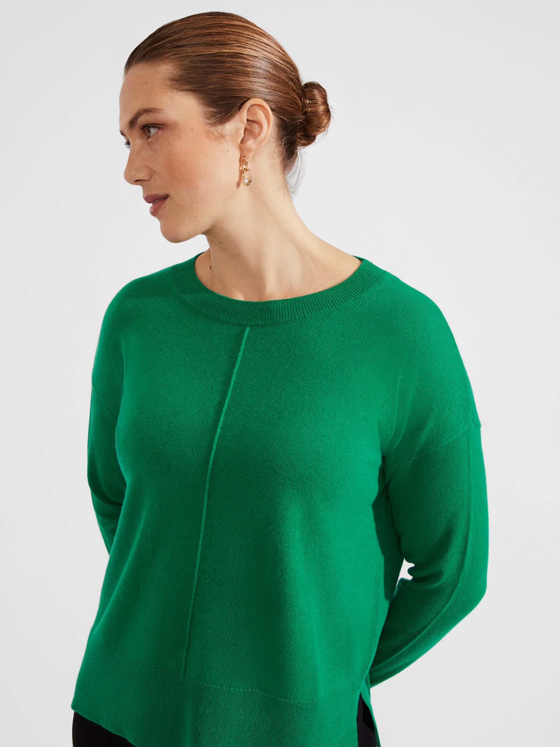 Buy Hobbs Yasmin Cashmere Wool Blend Jumper, Malachite Green Online at johnlewis.com