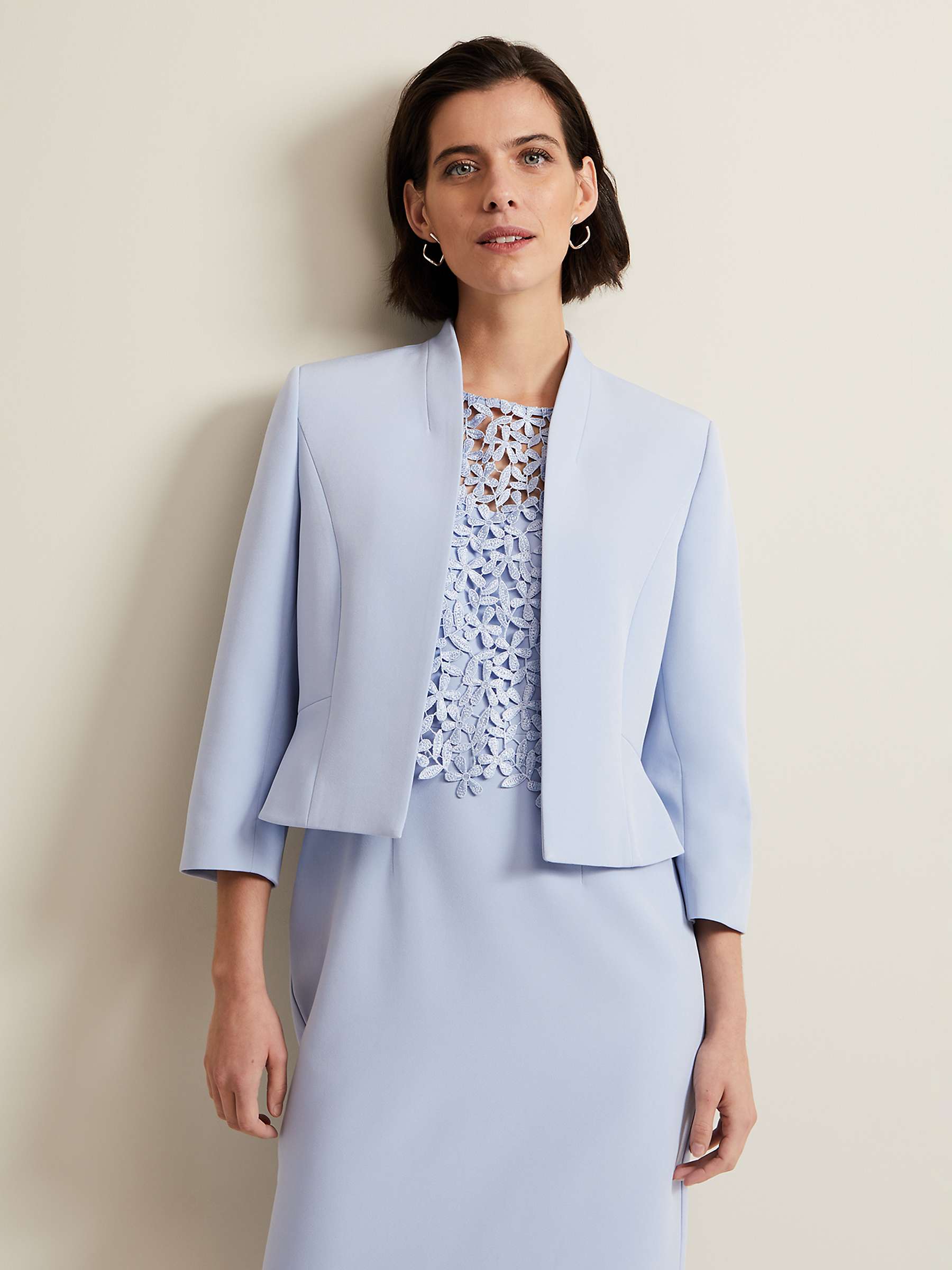 Buy Phase Eight Daisy Fitted Peplum Jacket, Pale Blue Online at johnlewis.com