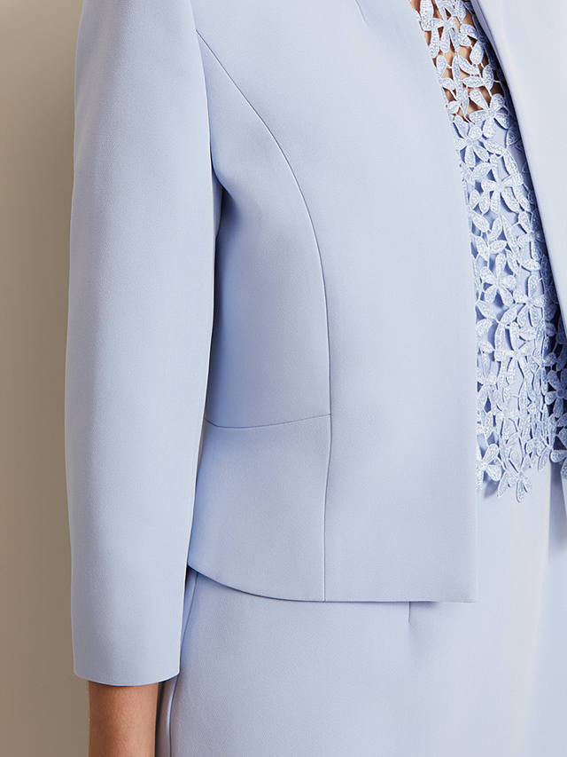 Phase Eight Daisy Fitted Peplum Jacket, Pale Blue