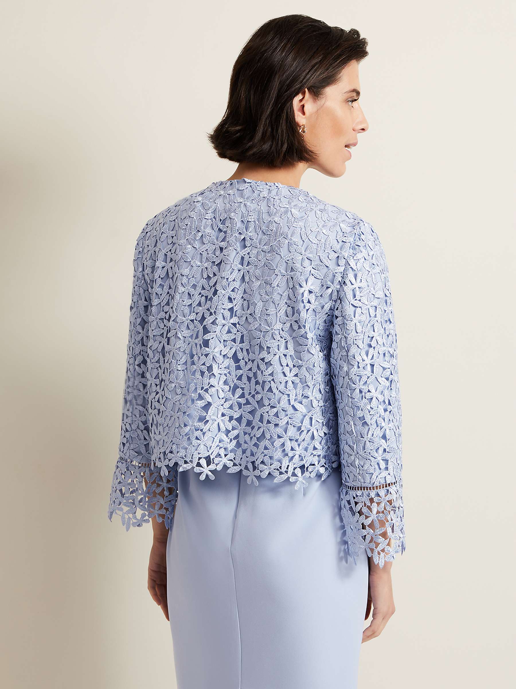 Buy Phase Eight Daisy Lace Jacket, Pale Blue Online at johnlewis.com