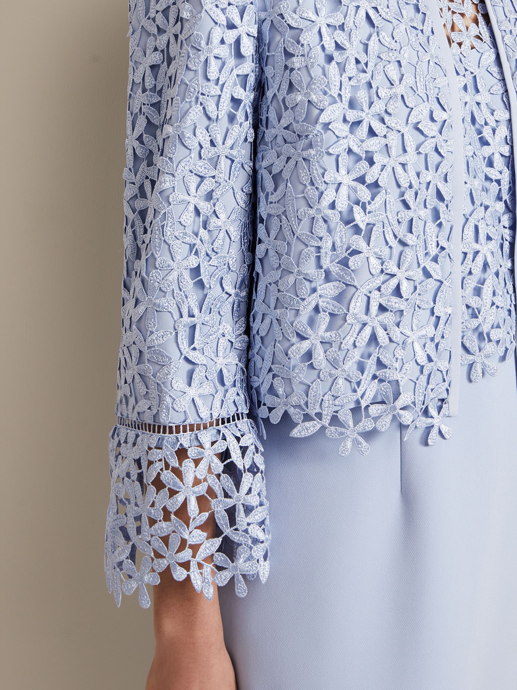 Phase Eight Daisy Lace Jacket, Pale Blue at John Lewis & Partners