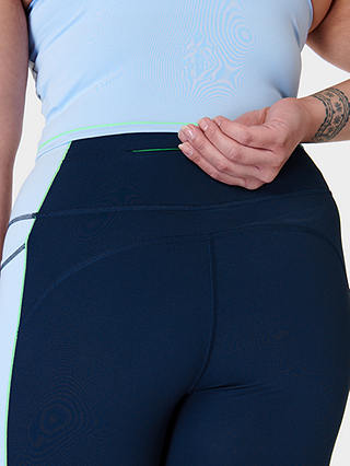 Sweaty Betty Power 6" Contrast Panel Biker Shorts, Navy/Blue